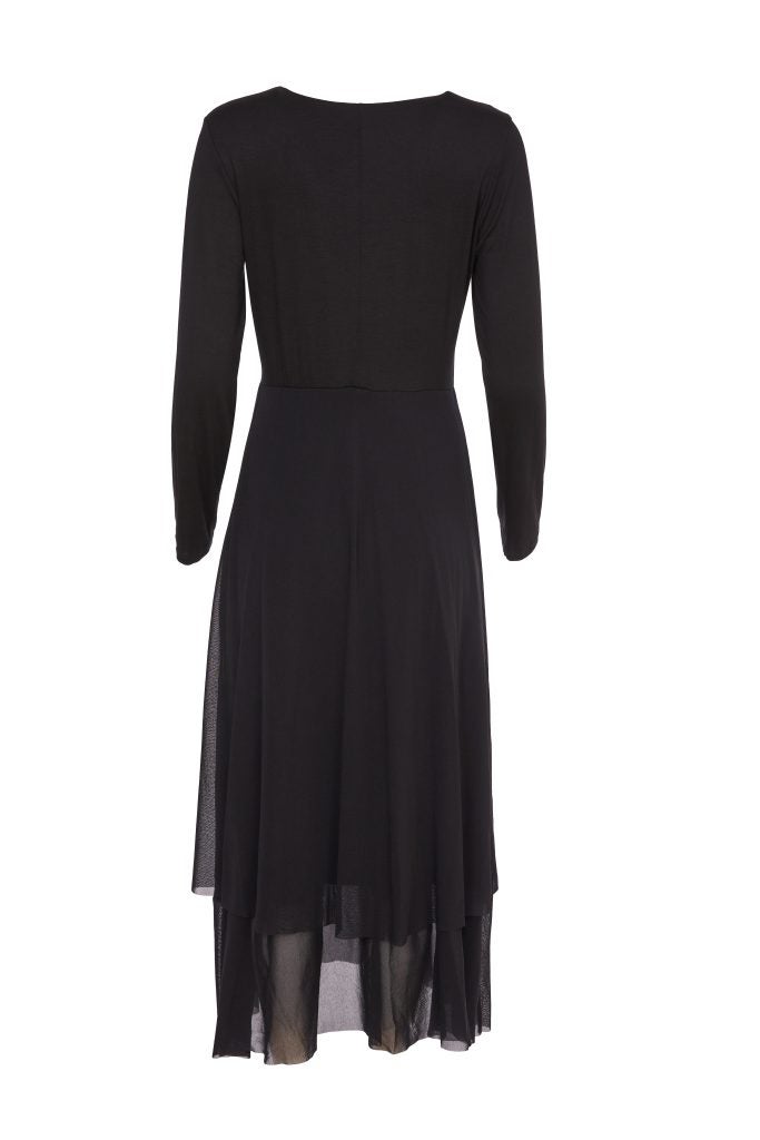 strapless open back dress Fianna Pleated Midi Dress - Noir Black Satin A-Line Dress